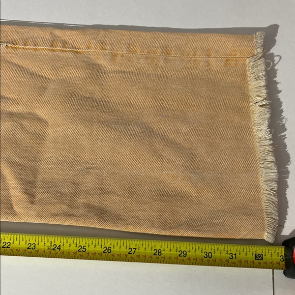 Zara Orange Distressed Frayed Wide Leg Denim Jeans Womens sz 6 Straight - Picture 7 of 7